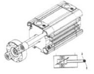 UNIMET - 10 Ø16 RM210 ISO , RP210 UNITOP STANDART DÖNMEZ MİLLİ KOMPAKT YATAKLI SİLİNDİR